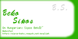 beko sipos business card